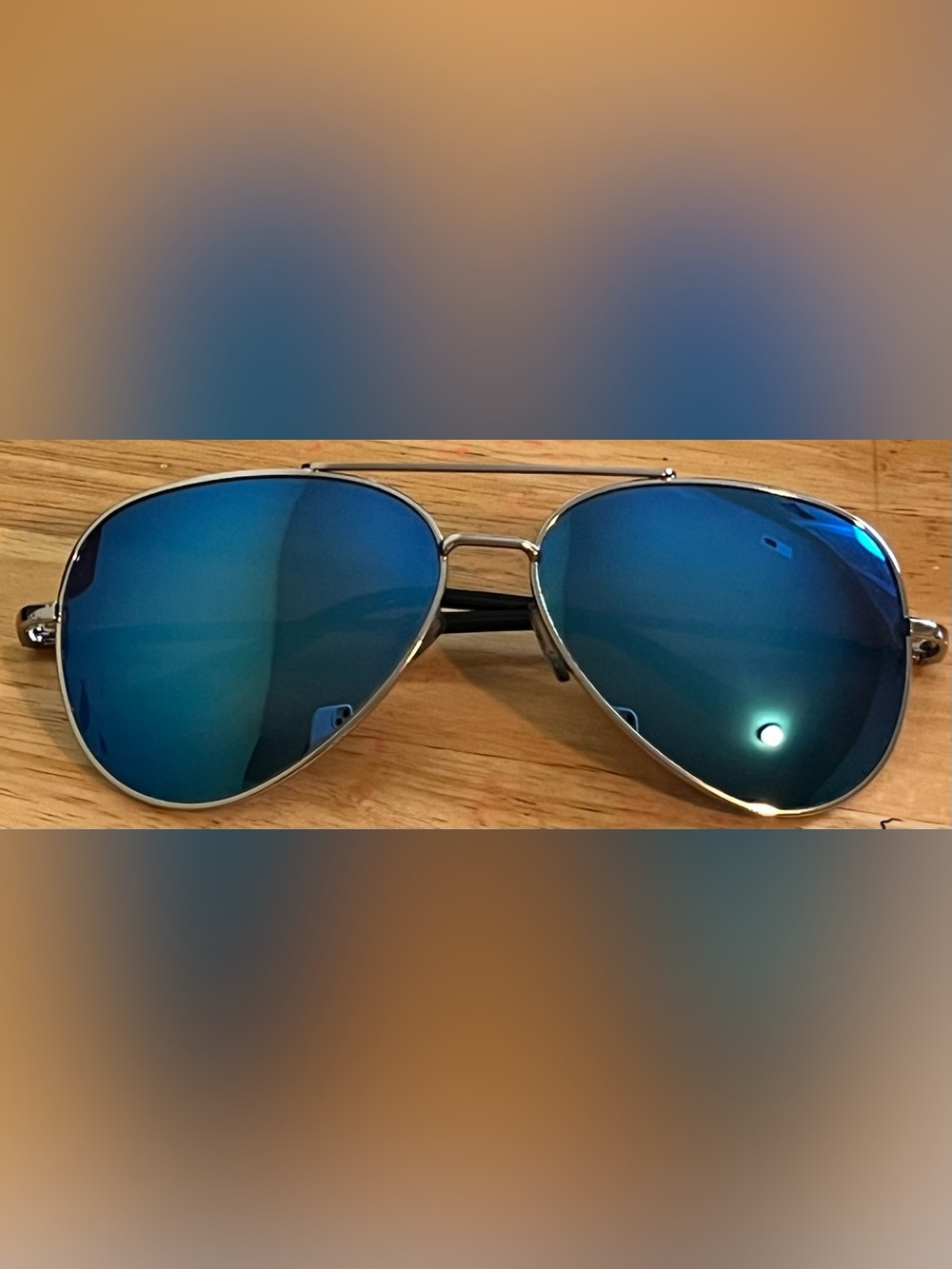 Men's Blue Lens Aviator Sunglasses - Classic Metal Frame